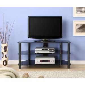  Innovex Glass and Chrome TV Stand Furniture & Decor