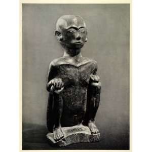  1955 Photogravure Squatting Sculpture Cult Dayak Borneo 