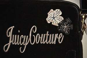 Nwt JUICY COUTURE black LAPTOP CASE w/strap & CRYSTALS  