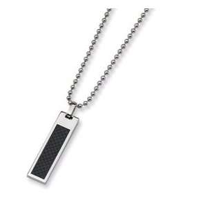  Stainless Steel Carbon Fiber Necklace SRN156 22: Jewelry