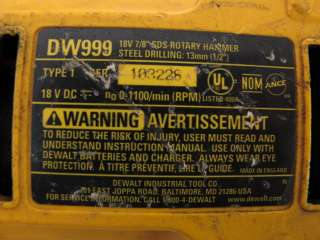 Dewalt DW999 18v 7/8 SDS Rotary Hammer Drill  