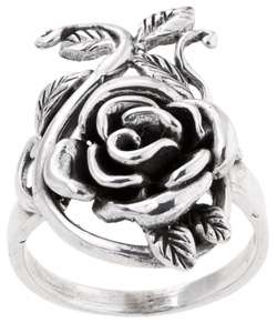 Sterling Silver Rose Ring  
