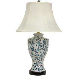 Blue and White Flower Vine Lamp (China)  Overstock