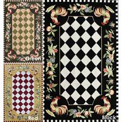   Alexa Moroccan Rooster Checkered Wool Rug (76 x 96)  