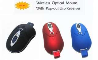 USB Wireless Optical laptop pc Mouse 3button wheel P016  
