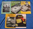Lot of 5 Crochet Books, Vintage, All Chair Sets, Clarks, Needlework,