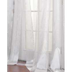 White Striped 84 inch Sheer Curtain Panel  