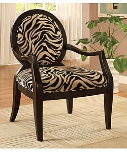 Zebra Print Oval Back Chair  