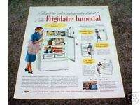 1951 Antique Frigidaire Imperial Refrigerator Color Ad  