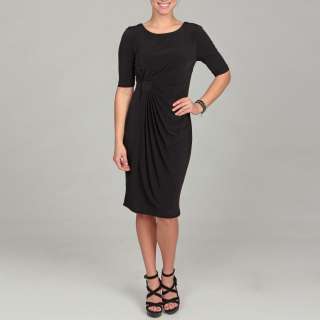 Connected Apparel Womens Side drape ITY Dress  Overstock