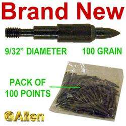 100 New Allen Target Arrow Bullet Points,9/32 Point,100 Grain  
