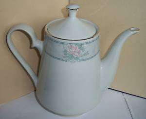 Tienshan Fine China Lidded Tea Pot, Regency Pattern  