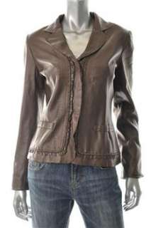 Elie Tahari NEW Brown Jacket Leather Coat Sale Misses S  