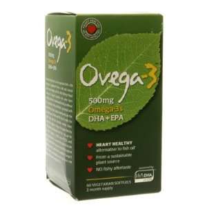   500mg Omega 3, DHA+EPA, Vegetarian 60 SoftGels: Health & Personal Care