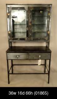   Age Style Metal Display Cabinet With Glass Shelves (01865)n.  