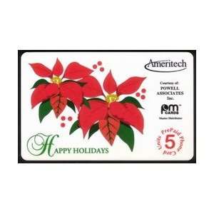   Card: 5u PM Cards Happy Holidays (Christmas 1995) Poinsettia Flowers
