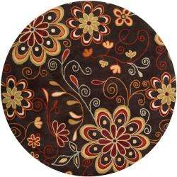 Hand tufted Whimsy Chocolate Wool Rug (4 Round)  Overstock