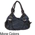 Journee Collection Womens Faux Leather Double Handle Slouchy Hobo Bag 