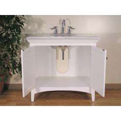 White Marble Top 38 inch Single sink Bathroom Vanity  Overstock