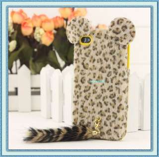 Deluxe Leopard with Long Tail Hard Case Cover For Apple iPhone 4 4G 4S 