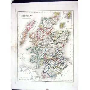  College Antique Map C1875 Archer Scotland Orkney Shetland 