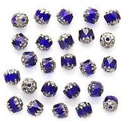   Glass 6 mm Cobalt Blue Cathedral Beads (Case of 25)  