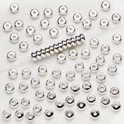 Silver Plated Heishe Spacers Beads 4mm (Set of 100)  