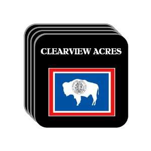 US State Flag   CLEARVIEW ACRES, Wyoming (WY) Set of 4 Mini Mousepad 