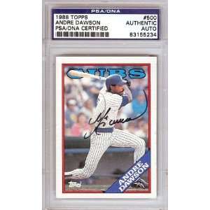  Andre Dawson Autographed/Hand Signed 1988 Topps Card PSA 