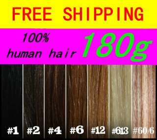   20 10pcs 180g HUMAN HAIR CLIP IN EXTENSION 7 More Color Available