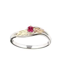 Gold and Sterling Silver July Birthstone Ring  Overstock