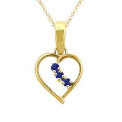   Created Sapphire September Birthstone Heart Necklace  