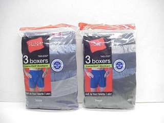 6pr Mens Hanes Soft Knit Fabric Boxer Shorts sizes S 2X  