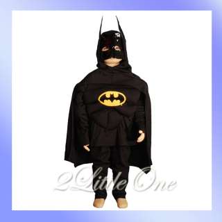 Batman Muscle Hero Kid Boy Fancy Party Costume Sz 3T 4T  