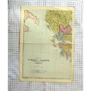  ANTIQUE MAP c1790 c1900 TURKEY EUROPE GREECE SERVIA