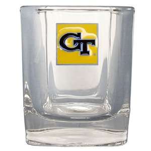NCAA Georgia Tech Yellow Jackets Square Rocks Glass:  