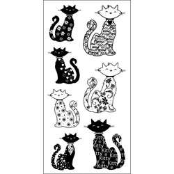 Inkadinkado Cats Clear Pattern Stamps Sheet  