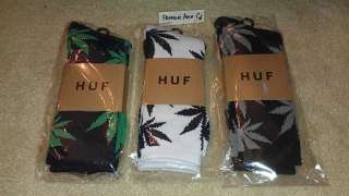 HUF Plantlife 420 Crew Hi Socks Marijuana Weed Leaf Xmas Navy Black 
