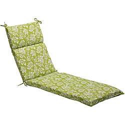   Green/ White Floral Outdoor Chaise Lounge Cushion  Overstock