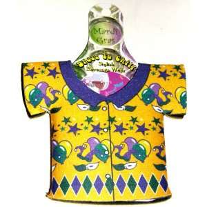  Mardi Gras Dress to Chill Beverage Bottle Coozie Yellow 