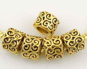 30 Charm Gold Plated Beads Fit European Bracelet DJ05  