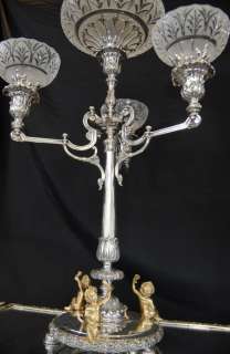 English Silver Plate Boulton Centrepiece Epergne Glass  