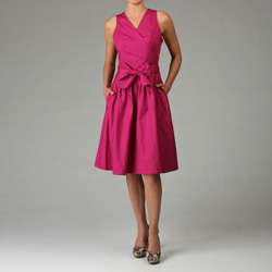Sandro Womens Pink Cotton Poplin Wrap Dress  Overstock