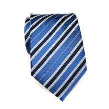 Luzzario & Co Mens Silk Blue Striped Tie  Overstock