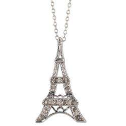   10ct TDW Diamond Eiffel Tower Necklace (I J, I3)  