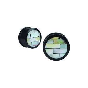   and Mother of Pearl Mosaic Double Flared Plugs 12.5mm 