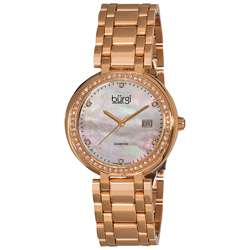 Burgi Womens Swiss Quartz Diamond Bracelet Watch  Overstock