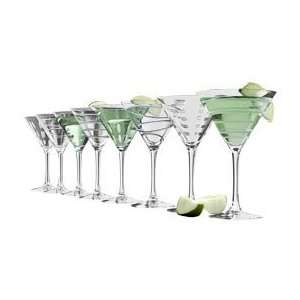  Mikasa Martini Set of 8 Etched Glass Stemware Kitchen 