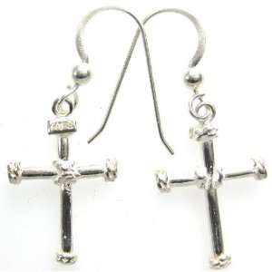  Rope Cross Earrings in Sterling Silver   wires Jewelry