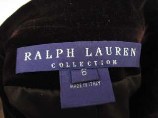 RALPH LAUREN Purple Label Burgundy Velvet Blazer Sz 6  
